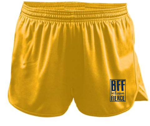 BFF Retro Stripes Track Shorts in Gold