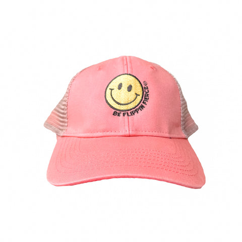 BFF Smiley Coral Ponytail Hat