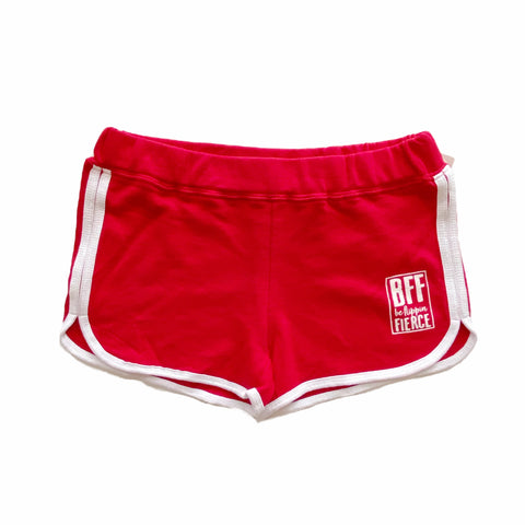 Retro BFF Logo Shorts - Red