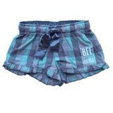 Lounge BFF Logo Shorts - Mint/Grey Plaid
