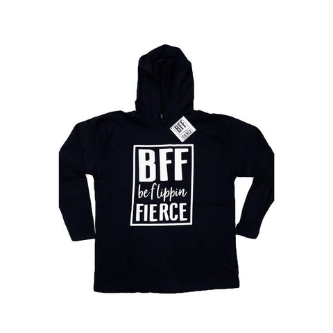 Be Flippin Fierce™️ Youth Hooded T in Black